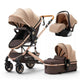 Carucior 3 in 1 Multifunctional, cu suspensii, Pliabil, Landou, Scaun Auto si Carucior Sport, 0-36 luni, 25 kg, roti cauciuc, cos depozitare