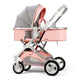 Carucior 2 in 1 pliabil, landou-sport, cu suspensii, 0-36 luni, 25 kg, roti cauciuc, cos depozitare