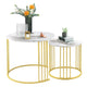 Set de 2 masute de cafea tip "Nesting", design rotund, masute laterale moderne pentru dormitor si sufragerie